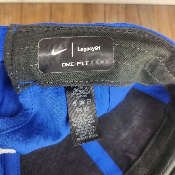 Nike Legacy91 Dri-Fit Strapback Hat Cap Blue Running Athletic Sports Swoosh Gym - Picture 10 of 12